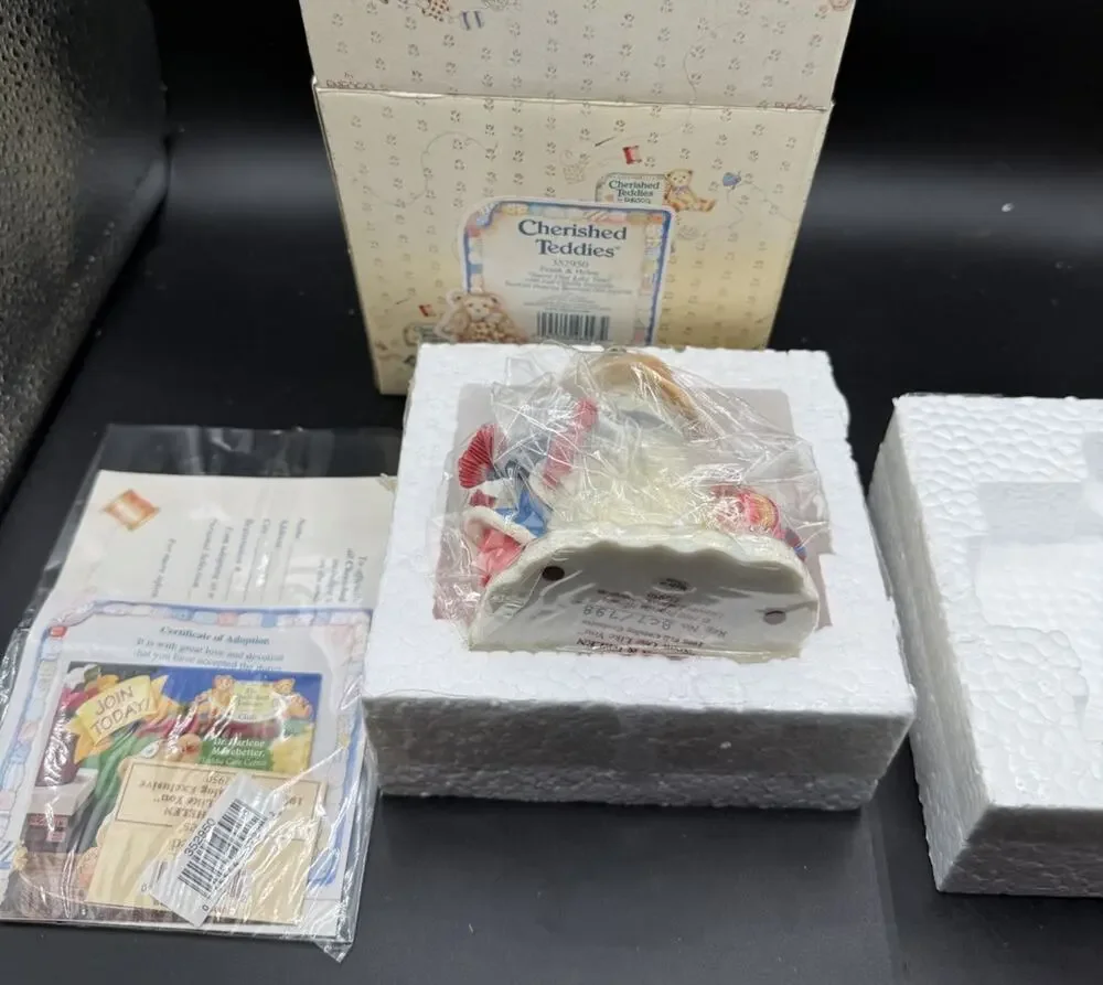Cherished Teddies Bear Figurine 1998 Frank & Helen # 352950 Box & COA New -7